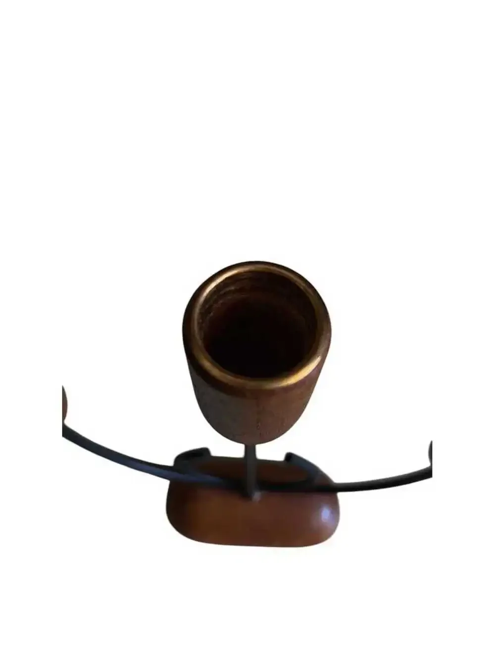 Mid Century Teak Candelabra Japan, Danish Modern Style 3 Candle